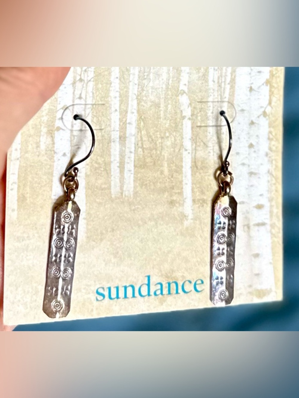 Sundance Prayer Stick Earrings NWT Rare Artisan Silver Boho Jewelry